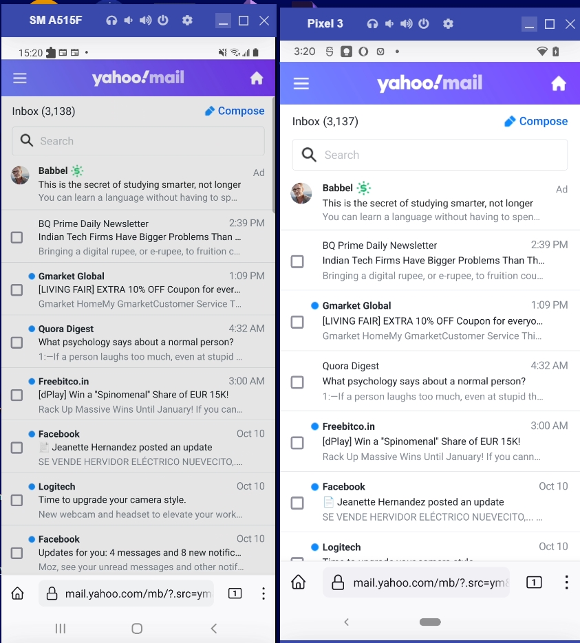 mail.yahoo.com - The difference between read and unread messages is ...
