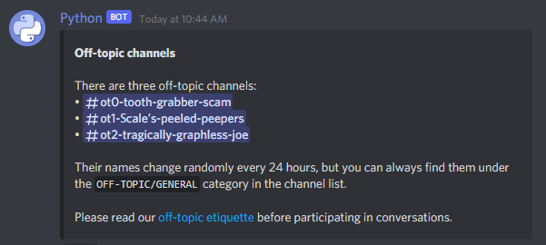 Re-order off-topic channels in !ot embed · Issue #2018 · python-discord ...