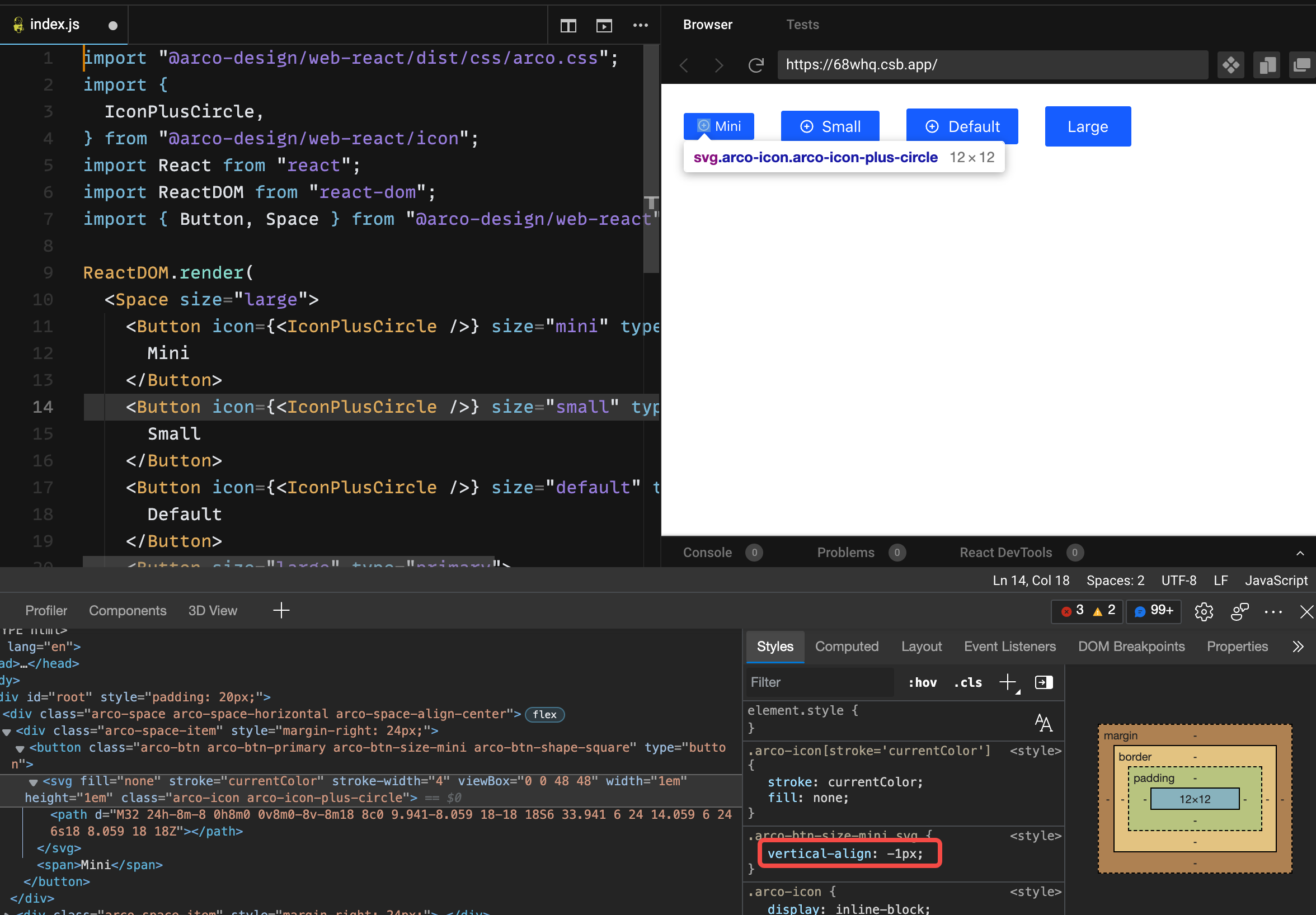 Icon is not vertically centered for buttons with mini size · Issue #389 ...