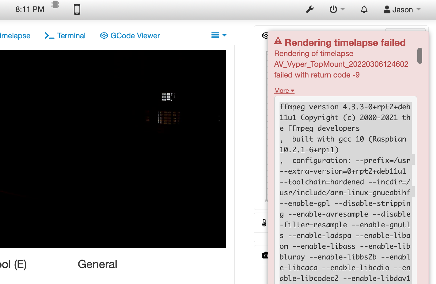 Rendering of Timelapse failed with return code -9 · Issue #4447 ...