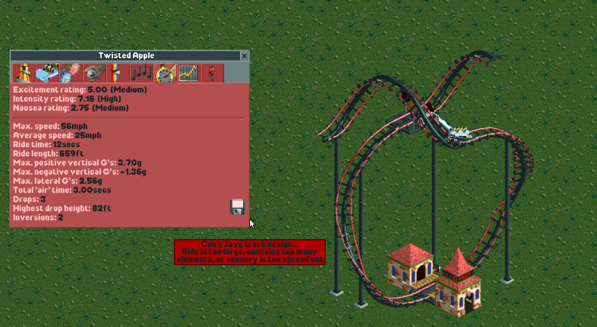 Cannot save particular corkscrew designs · Issue 11417 · OpenRCT2