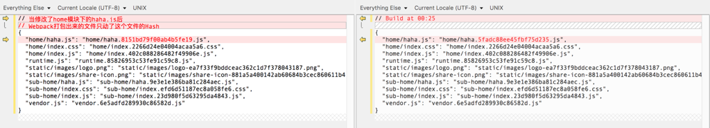 其他模块发生变动时,抽离的公共代码vendor.js不会发生变化