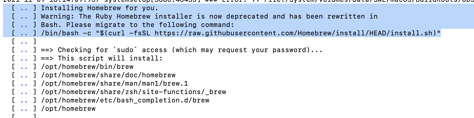 Warning: The Ruby Homebrew installer is now deprecated and has been ...