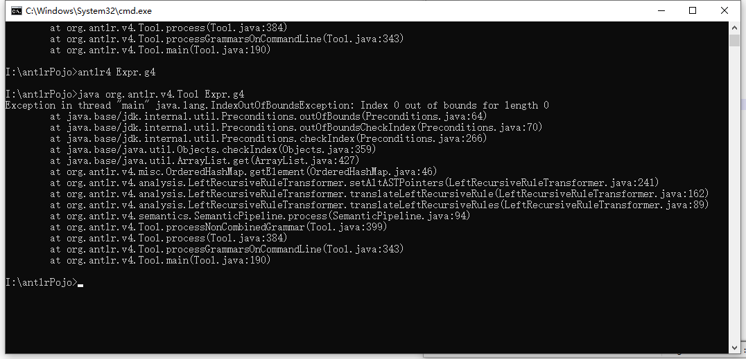 Exception in thread 