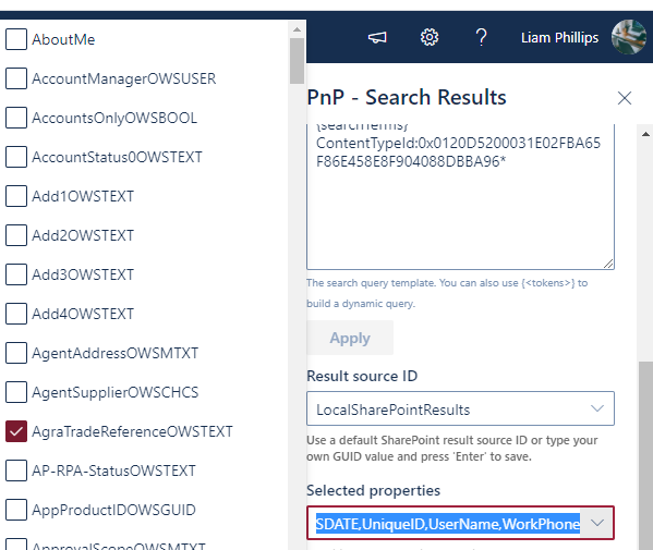 Search Filter Web Part Not loading Data from Site Column - Single Line ...