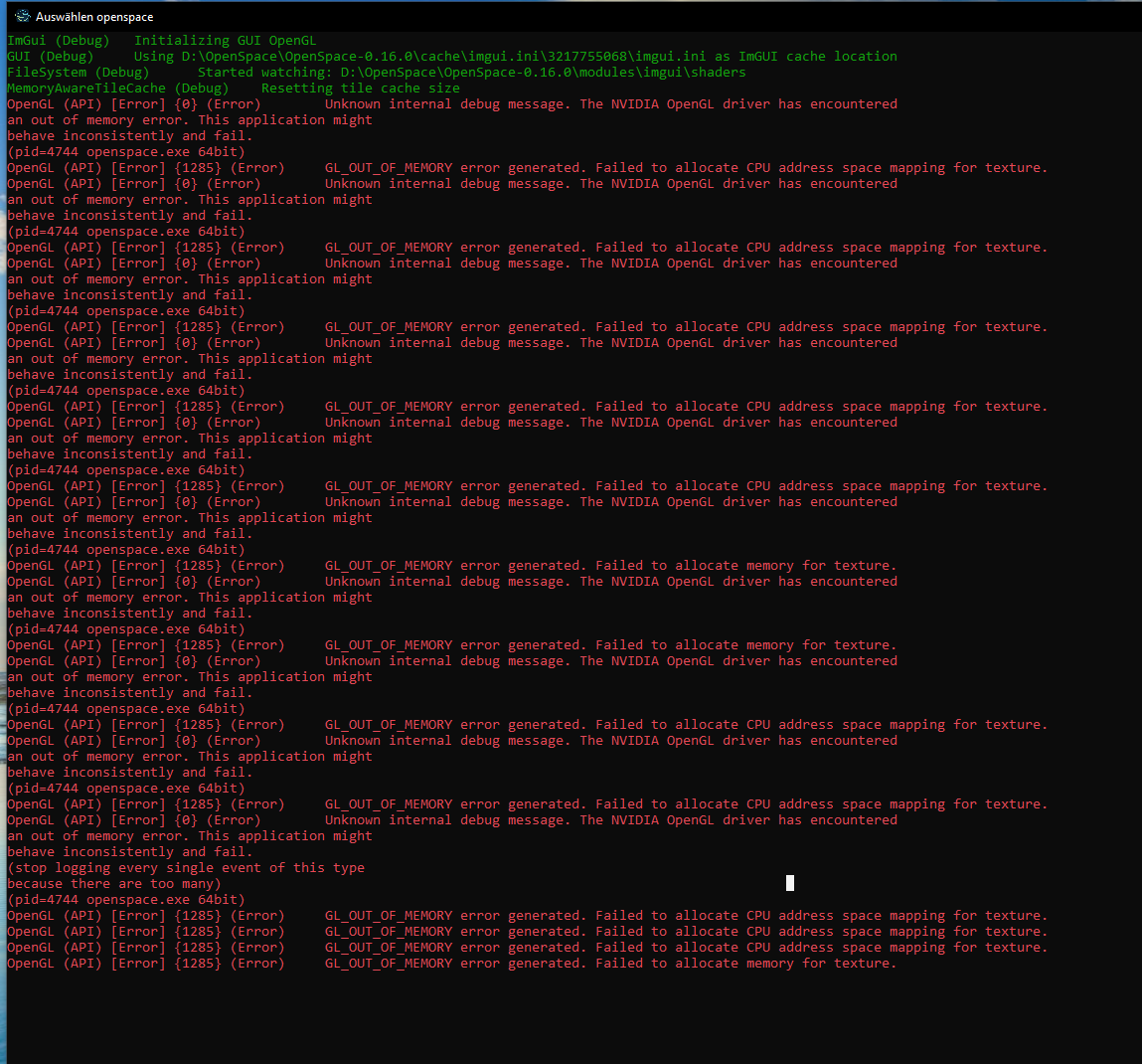 Crashes when opening · Issue #1512 · OpenSpace/OpenSpace · GitHub
