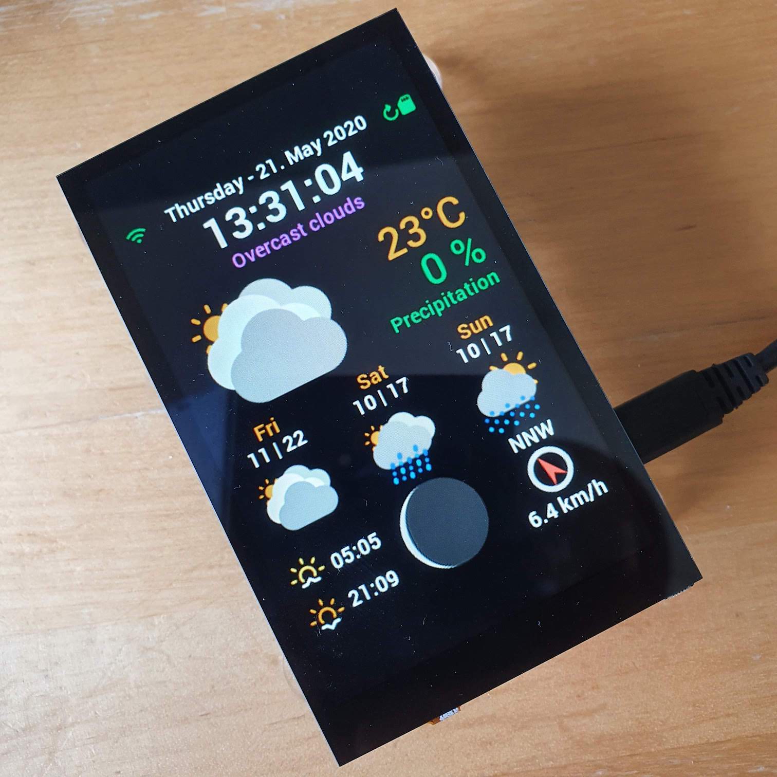 Github Lovebootcaptain Weatherpi Tft A Weather Display For A