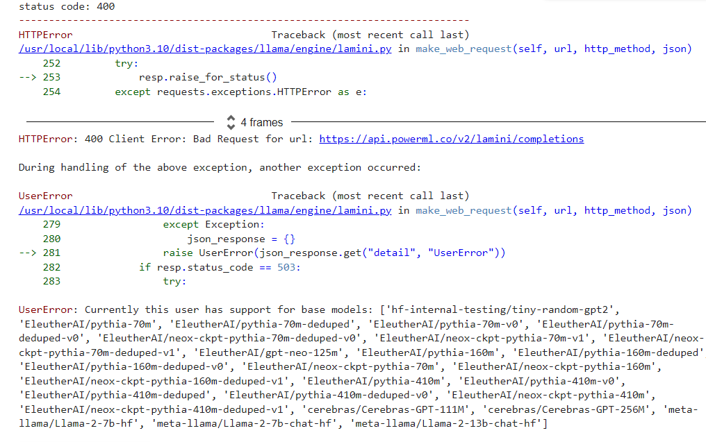 status code 400 · Issue #26 · lamini-ai/lamini · GitHub