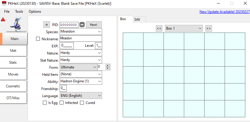 Crash on clicking update · Issue #3826 · kwsch/PKHeX · GitHub