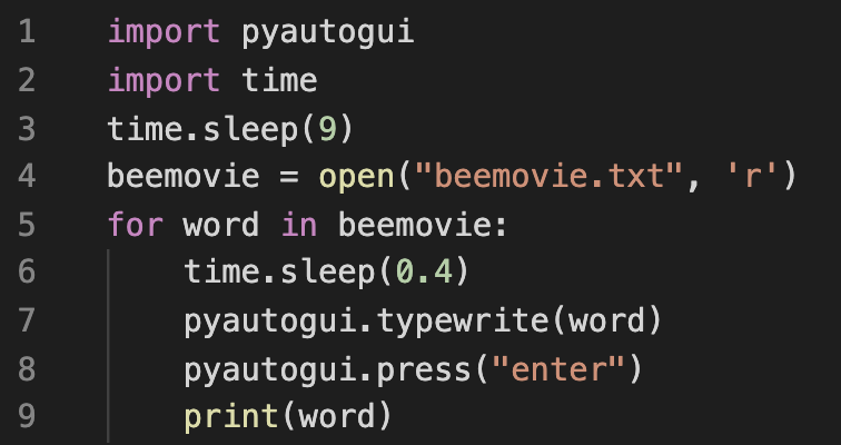 GitHub - unico-de/Bee-Movie-Spammer: Python script that will type every ...