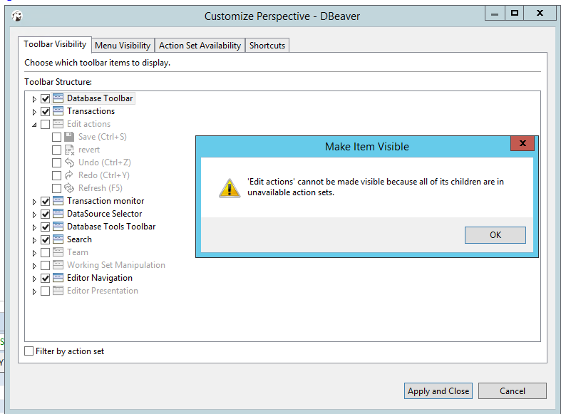 Edit Actions Error · Issue #10692 · dbeaver/dbeaver · GitHub