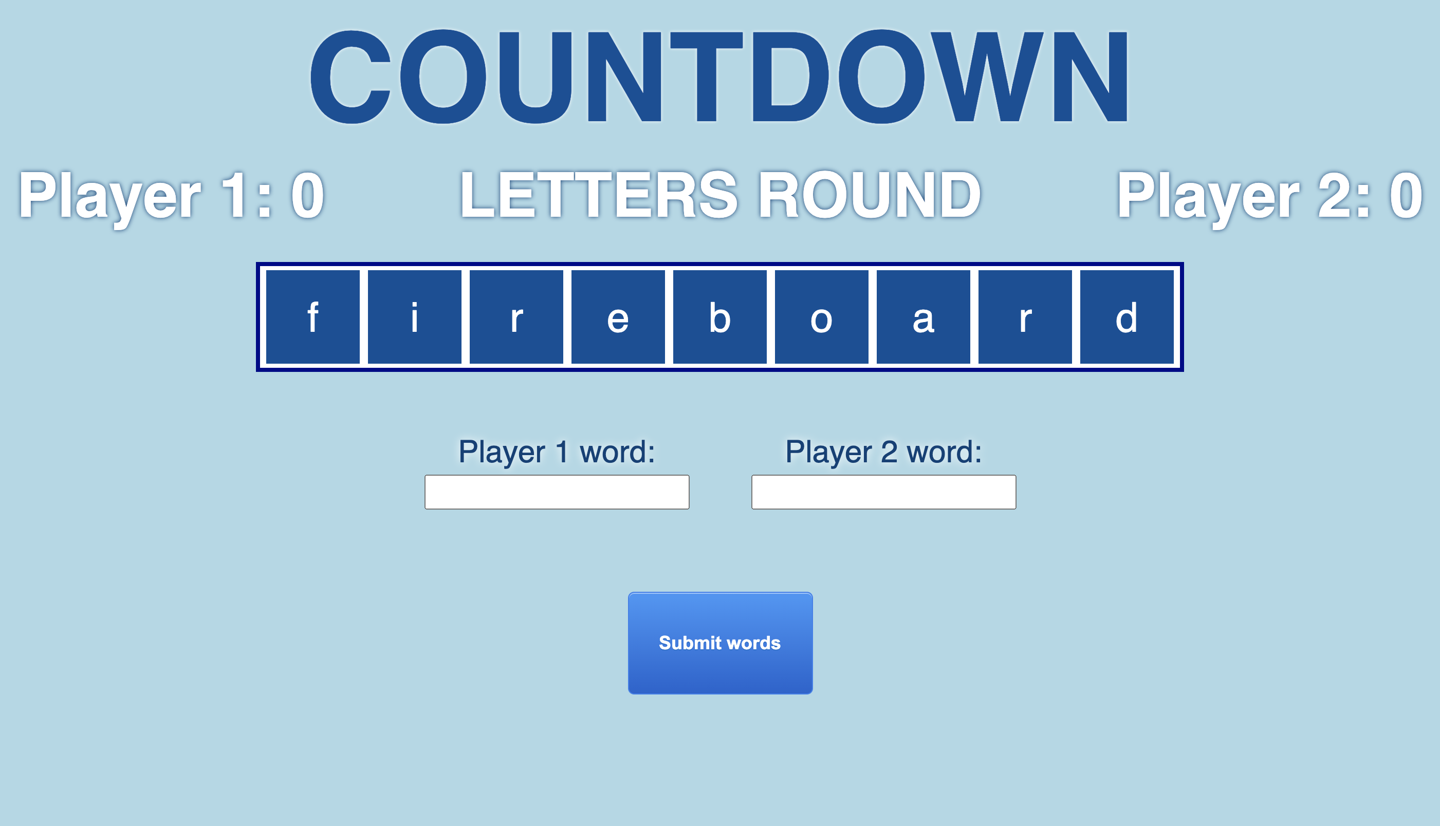 GitHub nls20/Countdown_Game_Project JavaScript web application which