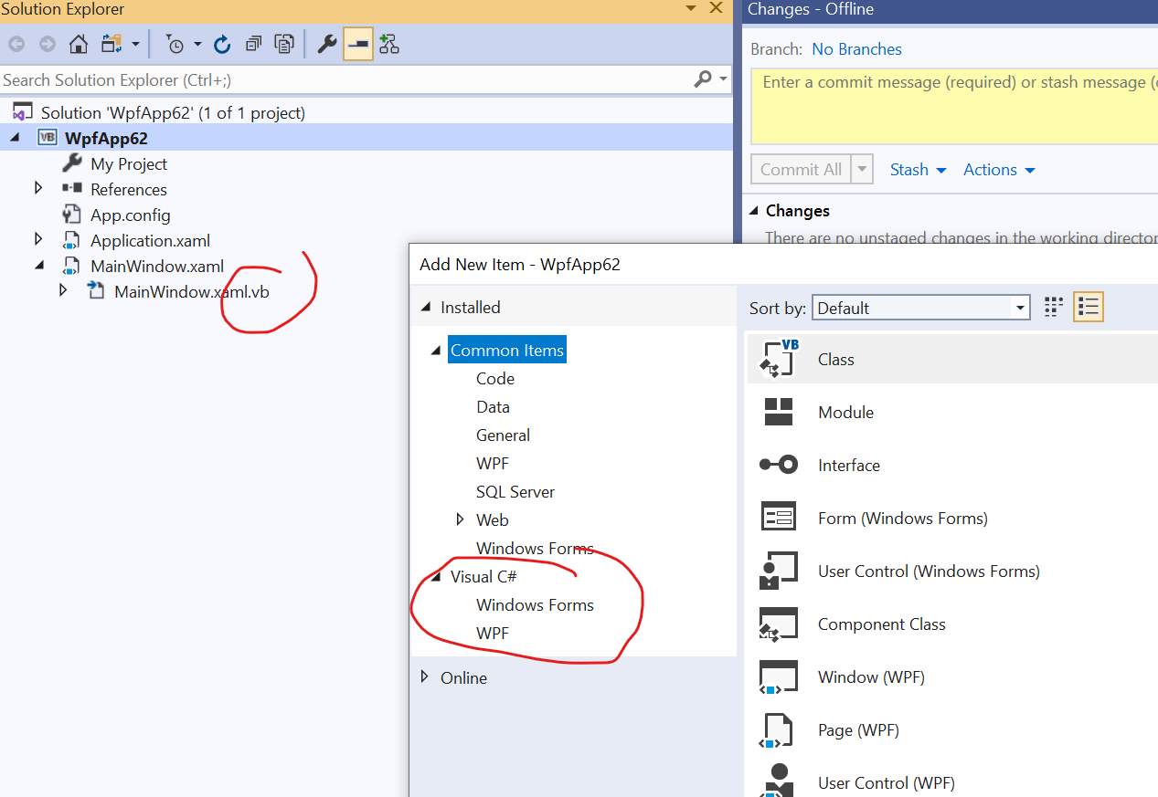 WinForms and WPF templates appear for the wrong language on legacy ...