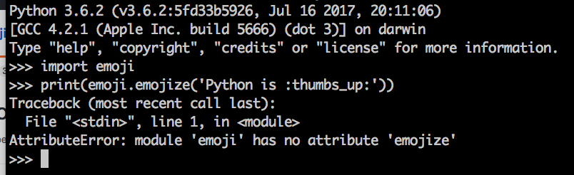module 'emoji' has no attribute 'emojize' · Issue #83 · carpedm20/emoji ...