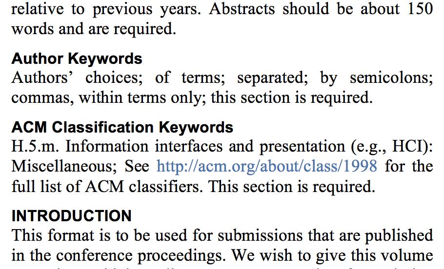 LaTeX proceedings format leaves much more space between headings than the Word format · Issue