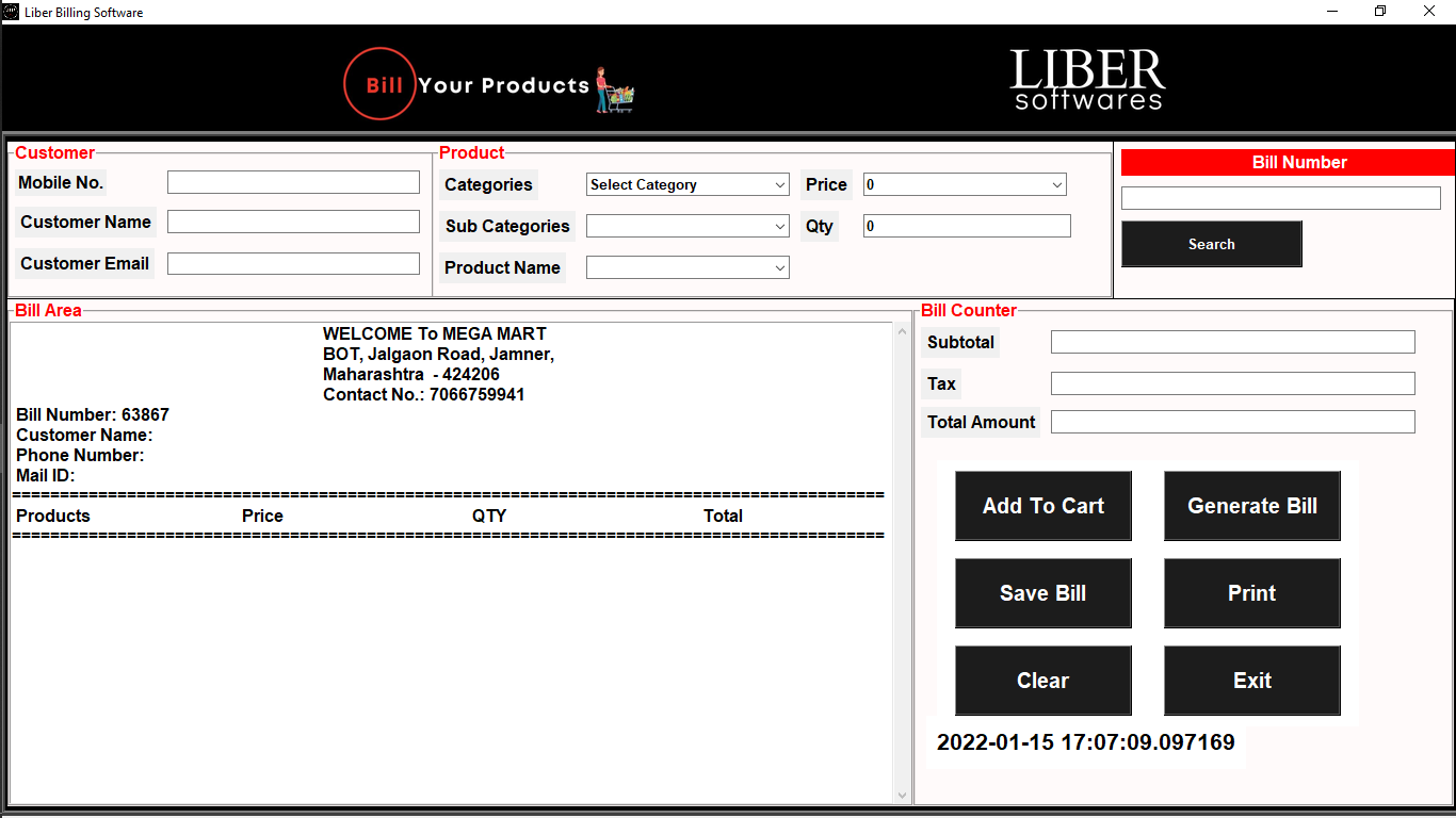 GitHub - VipulChaudhari23/Liber-Billing-Software: By using Python ...
