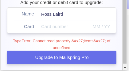Can't upgrade: TypeError: Cannot read property ' items ' of undefined ...