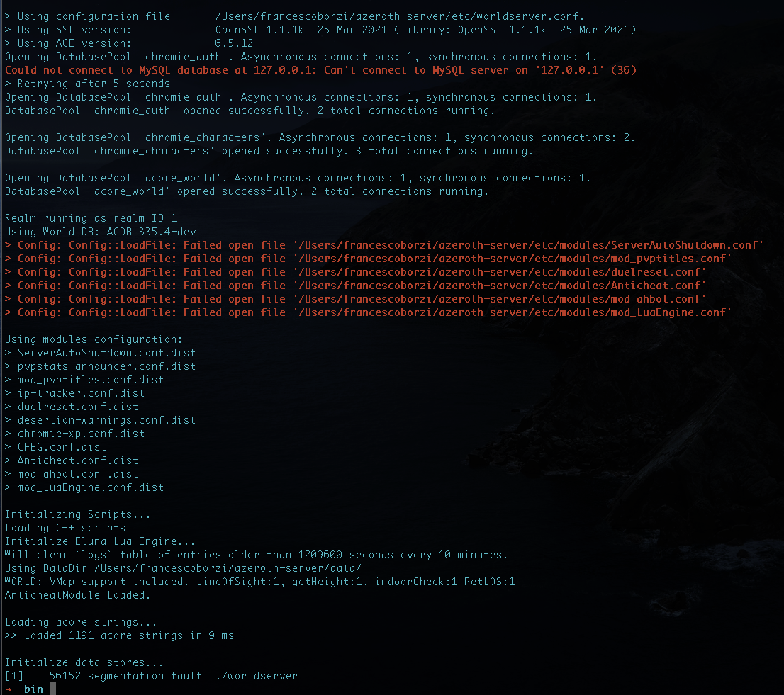 worldserver crashes after more than one DB connection attempt · Issue ...