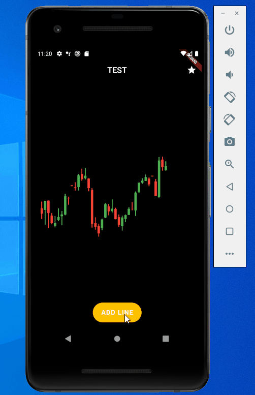 Problem of breaking the candle stick when adding line series above the