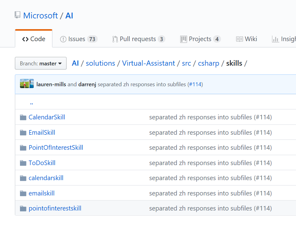 Github - src/csharp/skills/... duplicate directories - very confusing ...