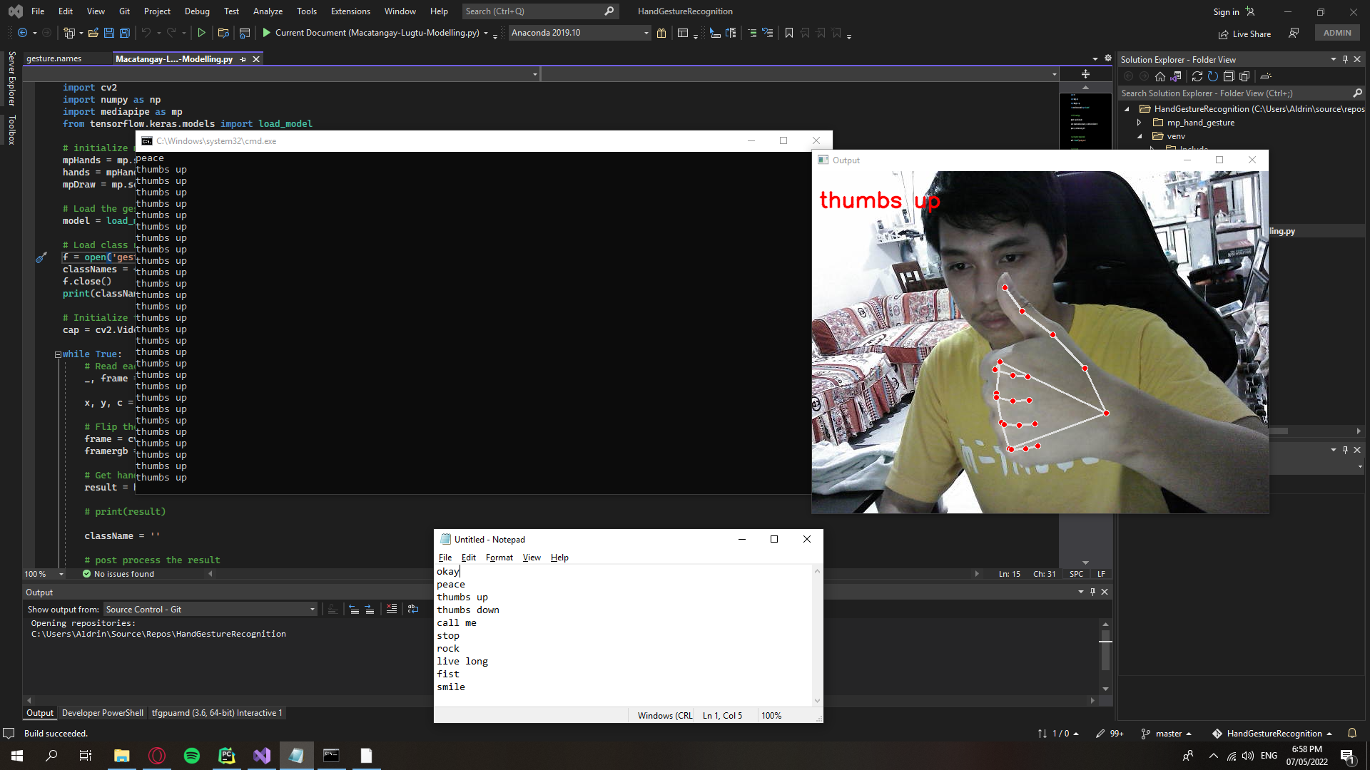 GitHub - rjsl/hand-gesture-recognition
