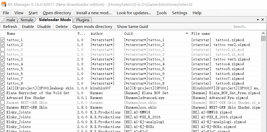 Add Mod filter function show same Guid by kuule72 · Pull Request 46