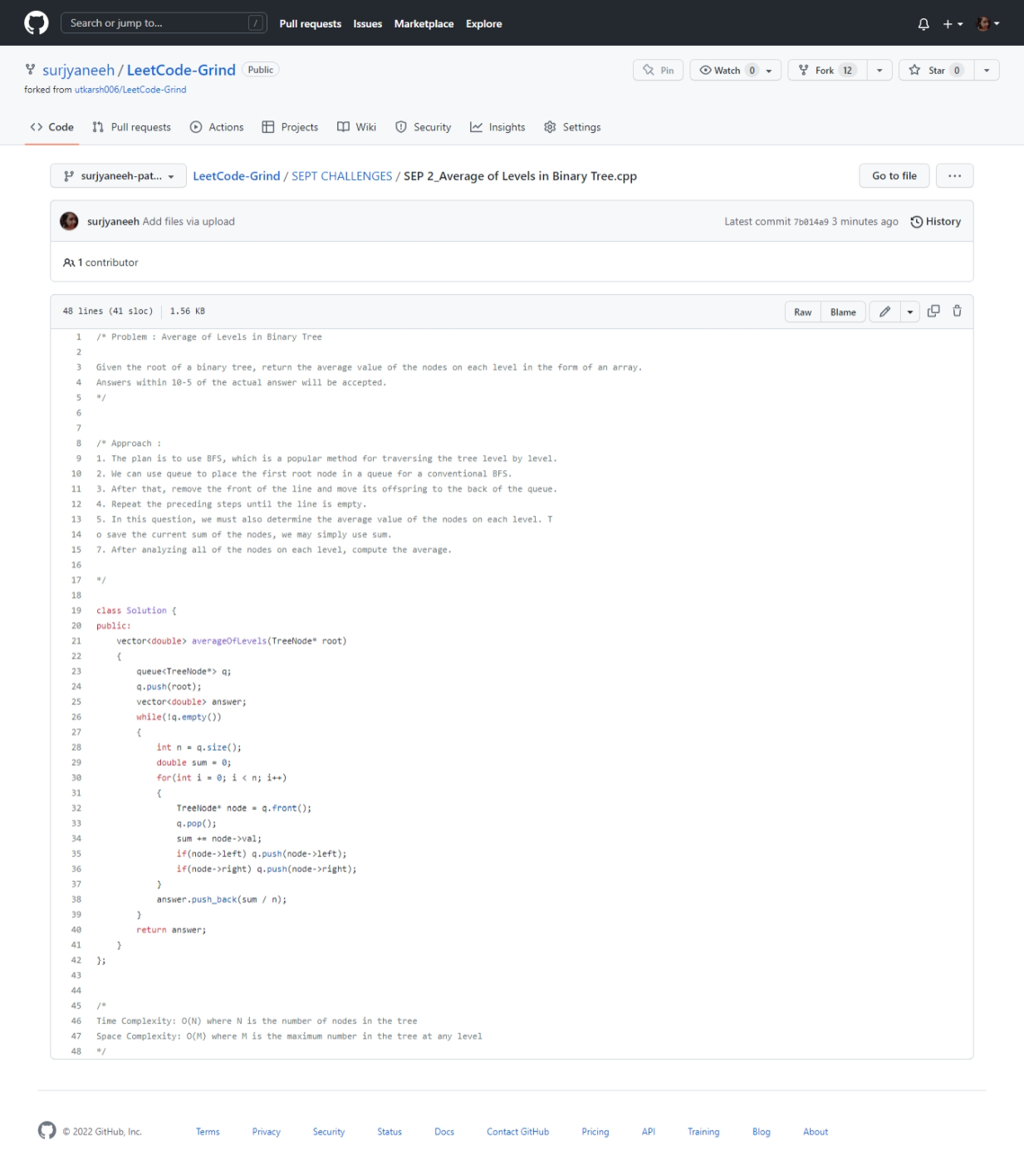 SEP 2 Average of Levels in Binary Tree 229 by surjyaneeh · Pull