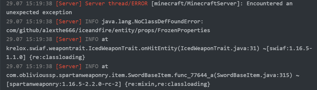 Server crashes upon use of Ice Sword effect · Issue #4604 · AlexModGuy ...