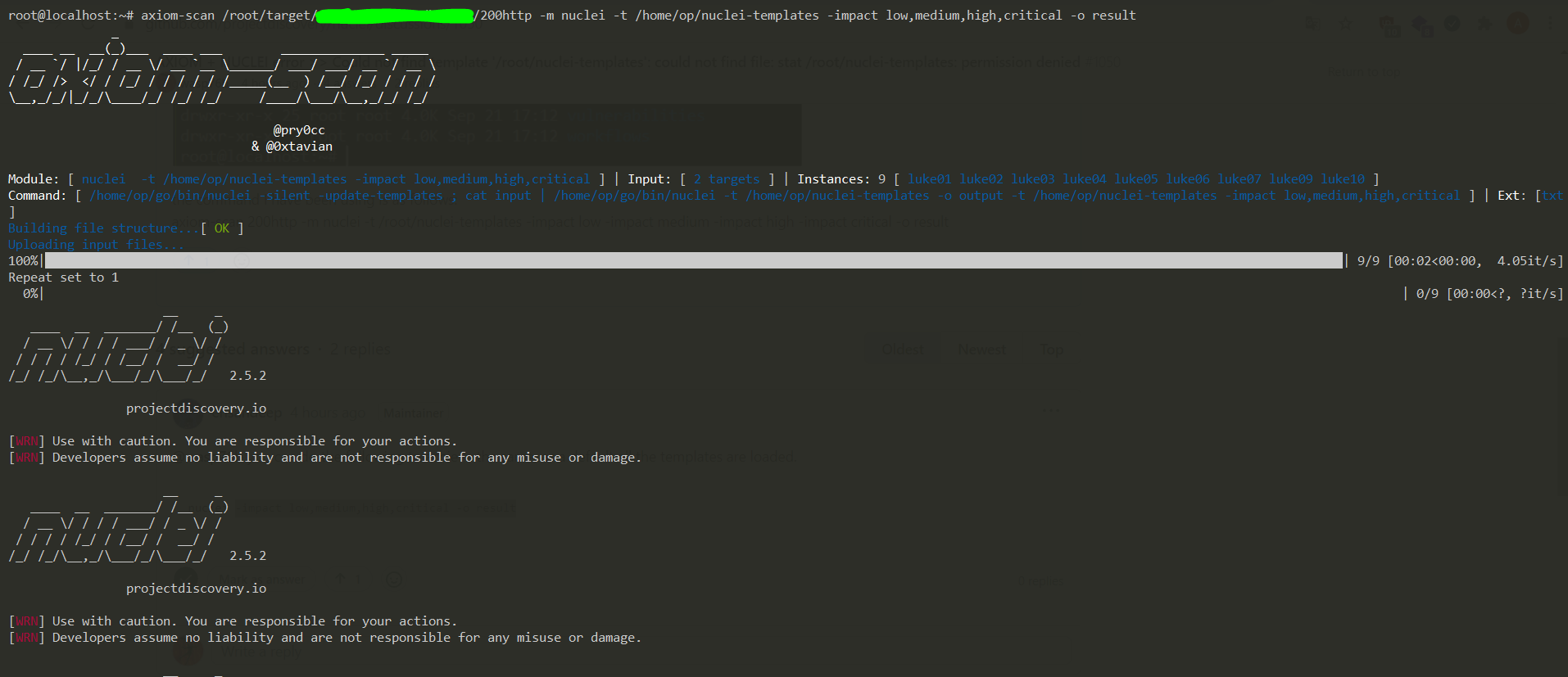 AXIOM + NUCLEI error >> Could not find template '/root/nuclei-templates ...