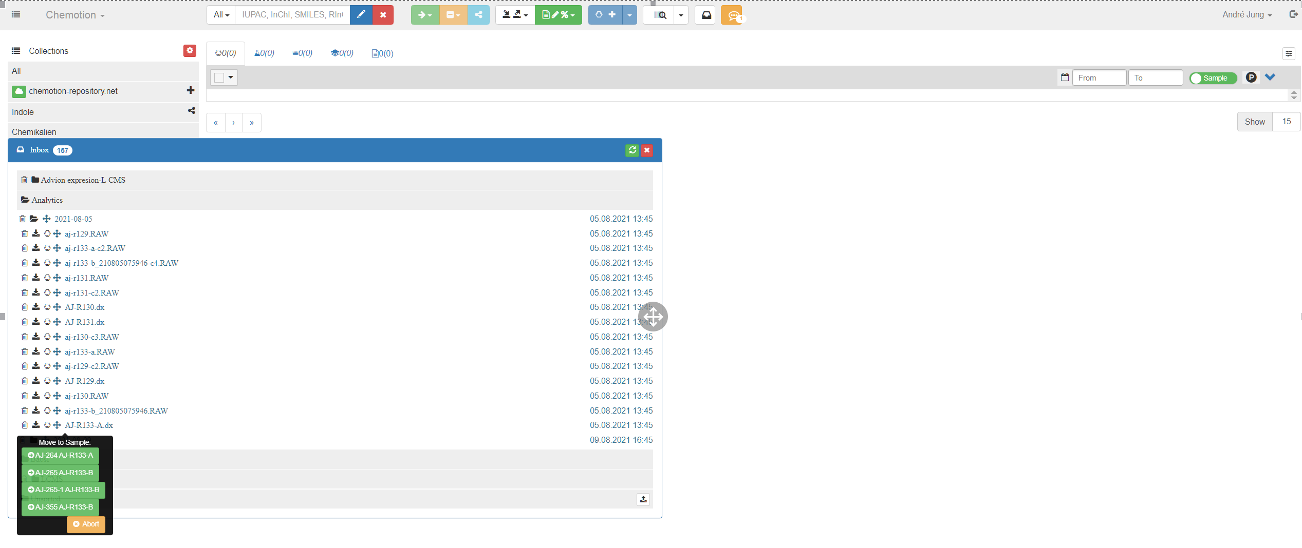 Inbox enhancement · Issue #537 · ComPlat/chemotion_ELN · GitHub