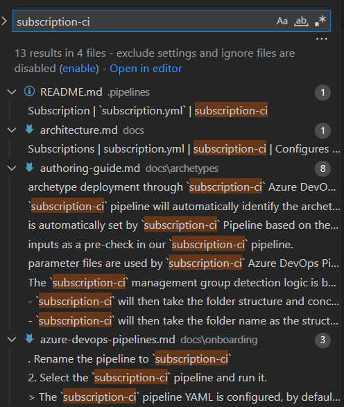 Fix pipeline scripts reference to `subscriptions`, should be ...