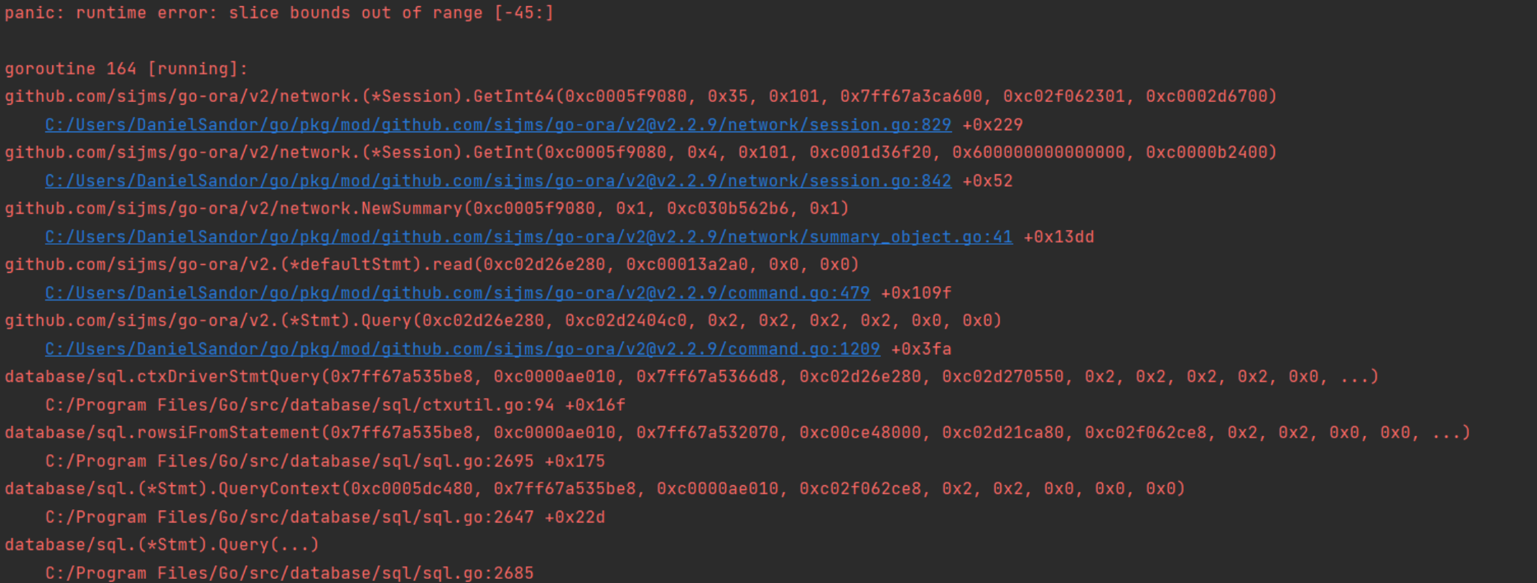 Occasional critical errors · Issue #112 · sijms/go-ora · GitHub