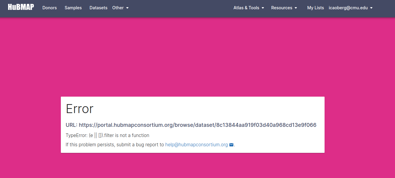 [PORTAL] Issues with dataset 8c13844aa919f03d40a968cd13e9f066 in PROD ...