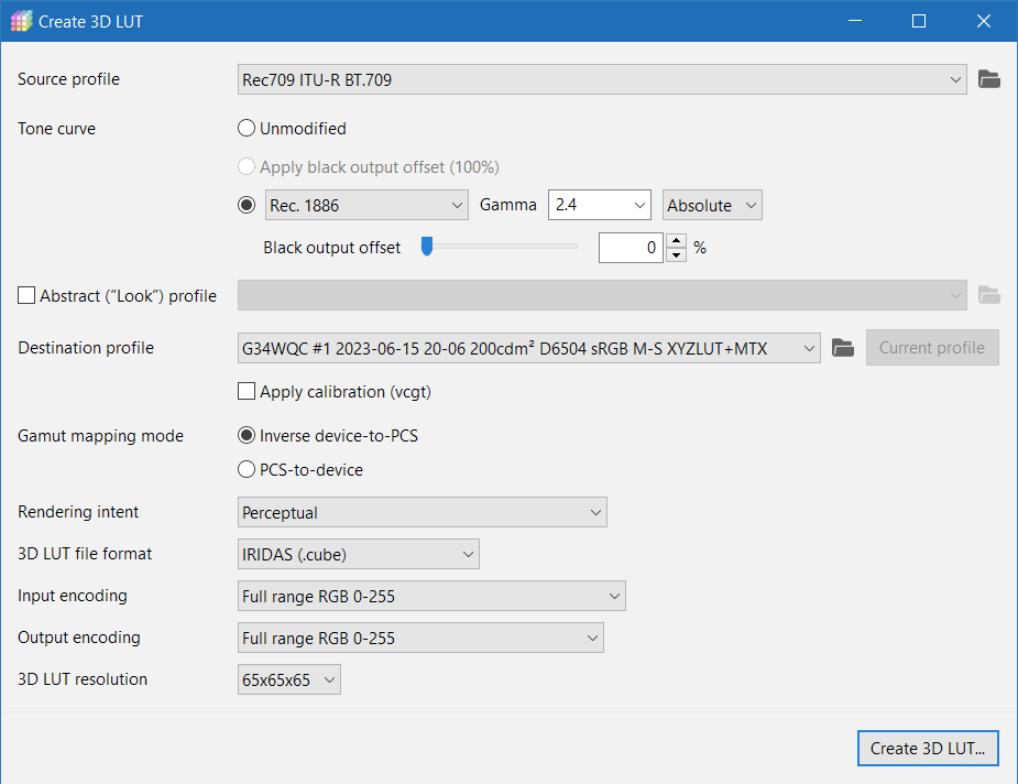 Different behiviours when using a CUBE lut vs iccprofile · Issue