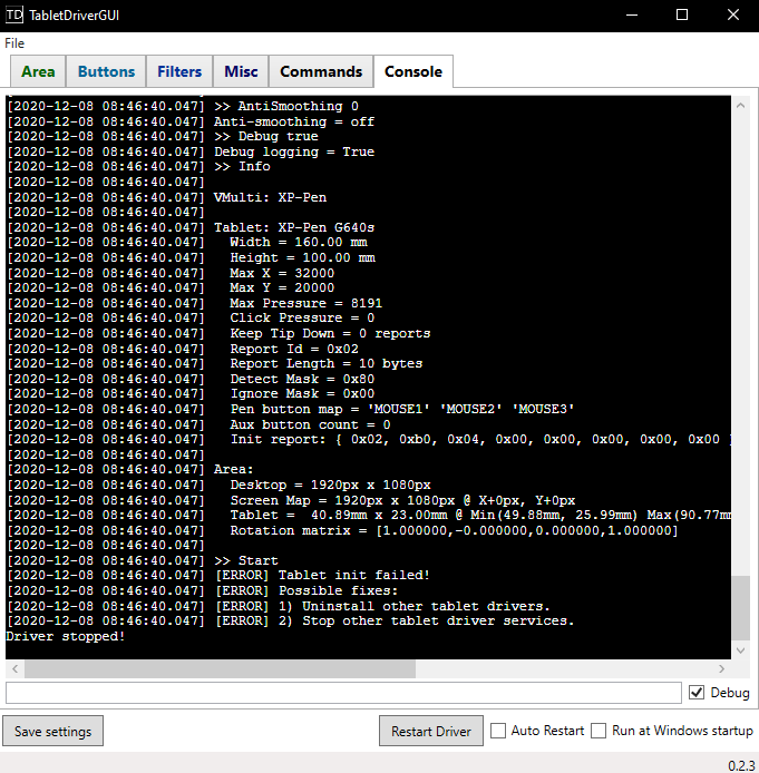 xp pen g640s not working · Issue #900 · hawku/TabletDriver · GitHub