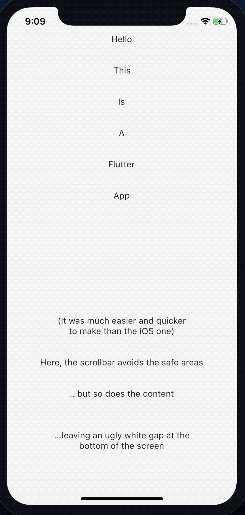 Flutter with SafeArea
