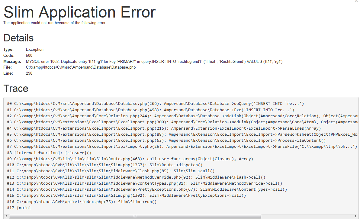 Importing xlsx file fails when case already exists in database · Issue ...