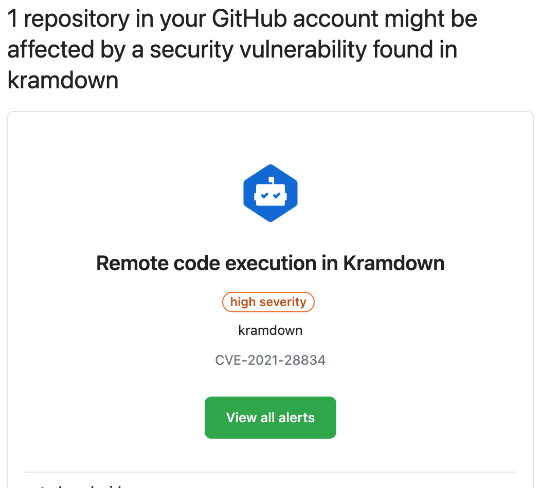 A security advisory on kramdown for version 2.3.0 · Issue 1417
