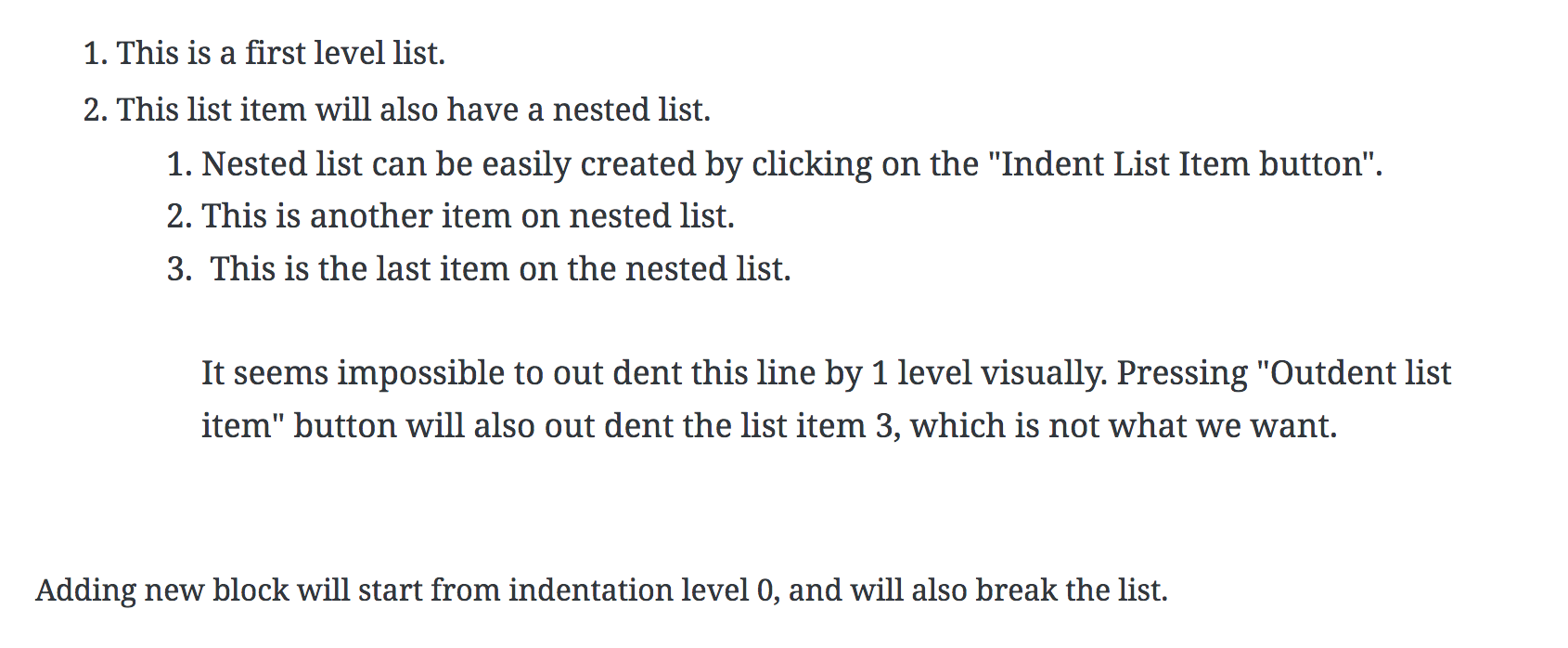 Unable to de-indent a line inside a nested list. · Issue #9576 ...