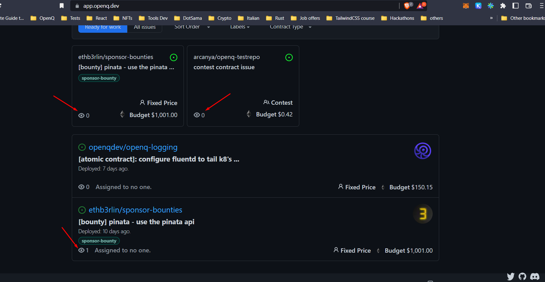 Watched Issues bug · Issue #804 · OpenQDev/OpenQ-Frontend · GitHub