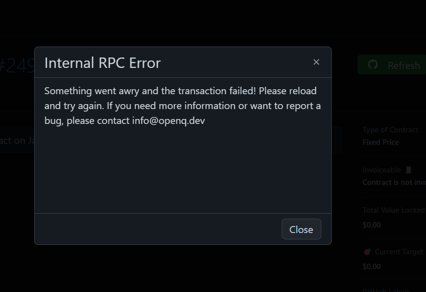 Easy Fix: Polygon Exception Call · Issue #1241 · OpenQDev/OpenQ ...