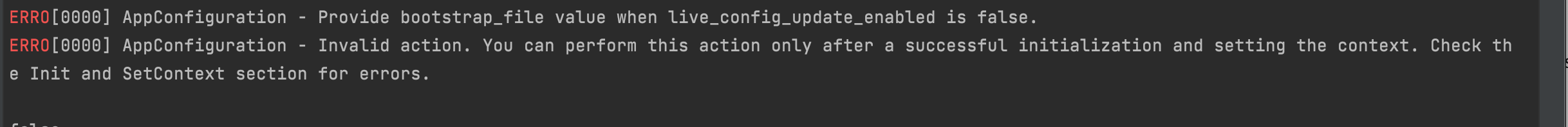 The LiveConfigUpdateEnabled property is sent as False if not defined ...