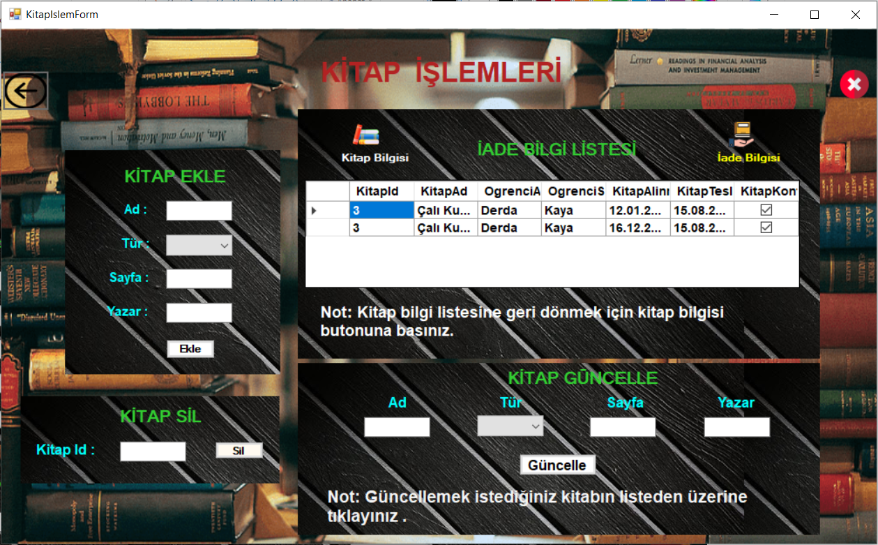 Github Melikeay45 Kutuphane Otomansyonu Katmanlı Mimaride Access