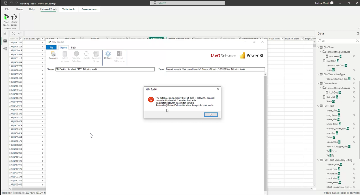 ALM Toolkit compatibility level error using latest Desktop ver. · Issue ...