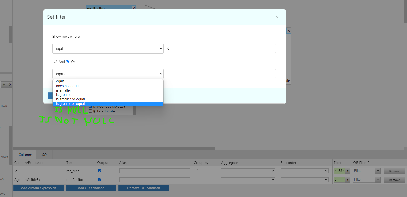 FEAT: Query Designer filter eq to X or IS NULL · Issue #368 · dbgate ...