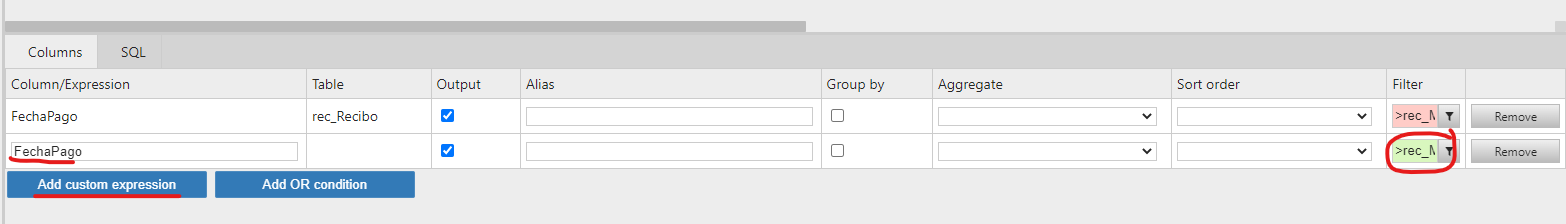 BUG: Query designer how to write an expression like TableA.Field ...