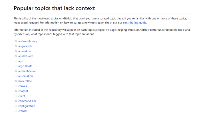 How can I get all the name of topics all repertorys in the github ...