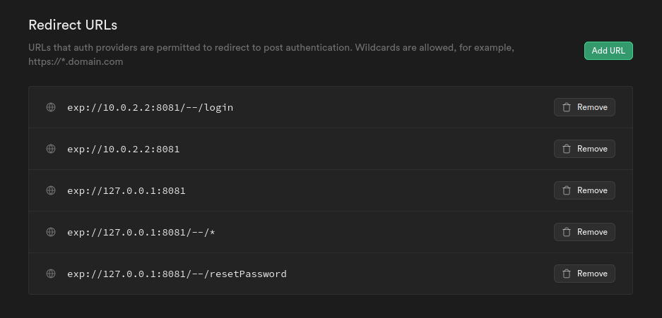 React Native - Expo, Password Reset, redirect URL and Exchange ...