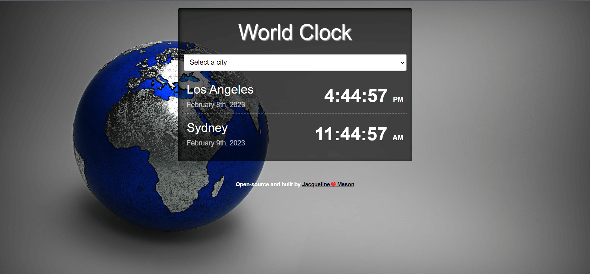 GitHub rookiebehaviour/worldclock Live demo