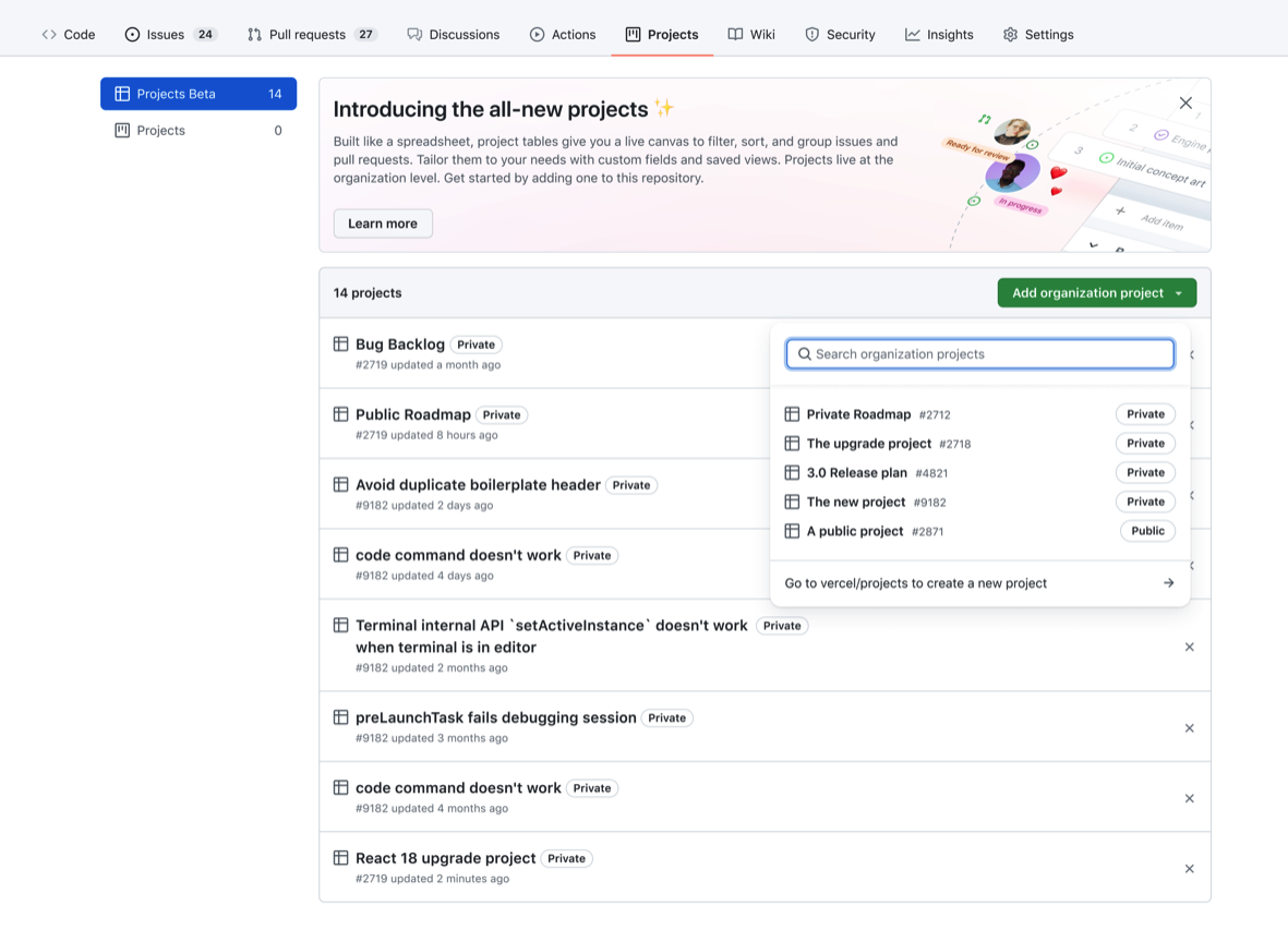 Issues / Project Beta at Repo Level · community · Discussion #6229 · GitHub